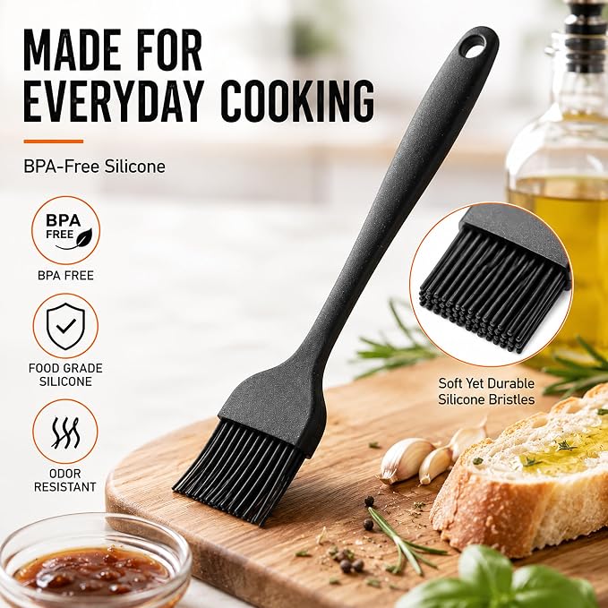 Silicone Pastry Brush, 2Pcs Kitchen Basting Brush for Baking Cooking Bbq Grill Spread Oil Butter Sauce