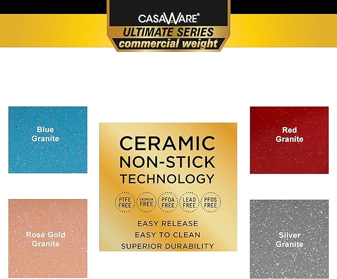 casaWare 15 x 10 x 1-Inch Ultimate Series Commercial Weight Ceramic Non-Stick Coating Cookie/Jelly Roll Pan (Red Granite)