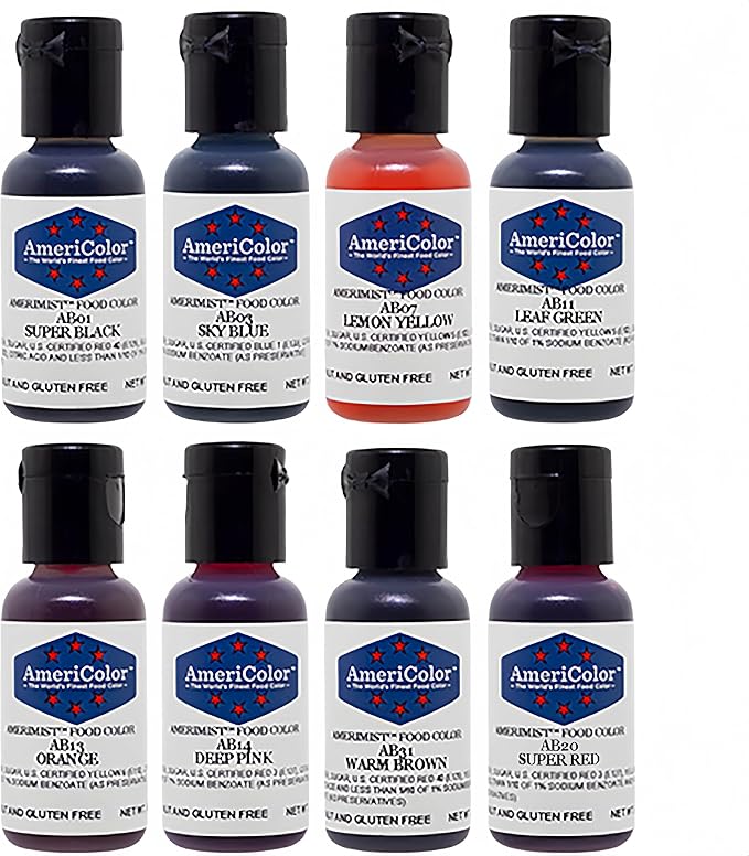 AmeriColor AmeriMist 8 Color Airbrush Food Color Kit