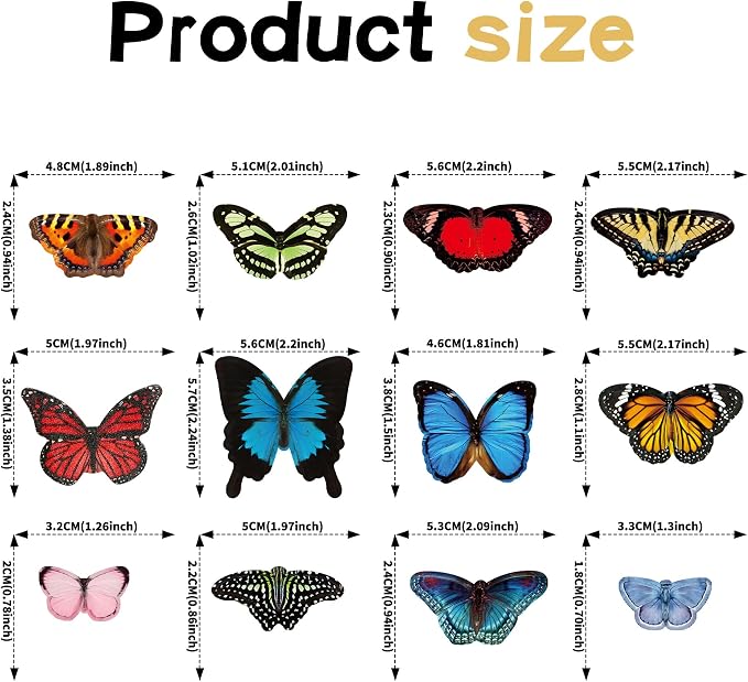 60Pcs Edible Butterfly Cake Topper Cupcake Wafer Paper Wedding Themed Party Kids Wedding Girl Women Party Birthday Cake Decoration Supplies