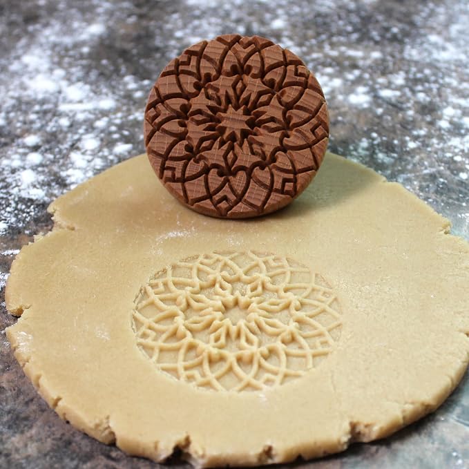 Wood Cookie Stamp, 2.5 Inch (Stained Glass Window CS-011)