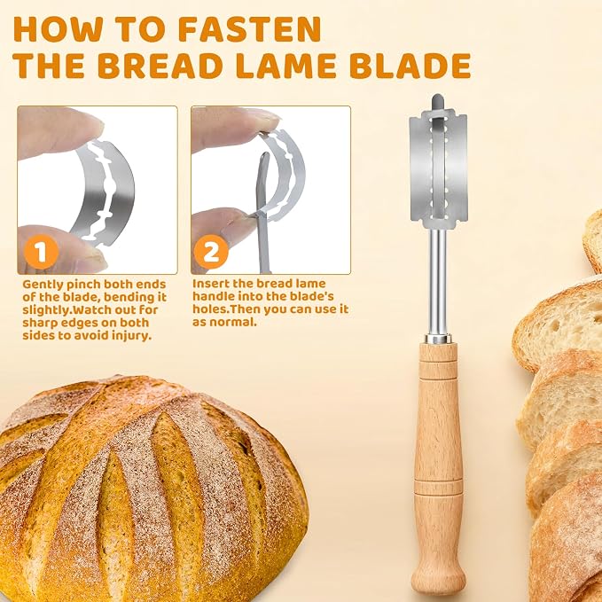 40Pcs Bread Lame Blades Refill, 6Cr13 Stainless Steel Dough Razor | Sourdough Scoring Tool, For Sourdough Bread Scoring, Only Blades