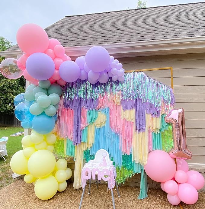 Pastel Rainbow Balloon Arch Kit, 162Pcs Macaron Assorted Colorful Party Balloon Garland Kit for Baby Shower, Wedding, Engagements, Birthday, Gender Reveal, Anniversary, Easter Decorations