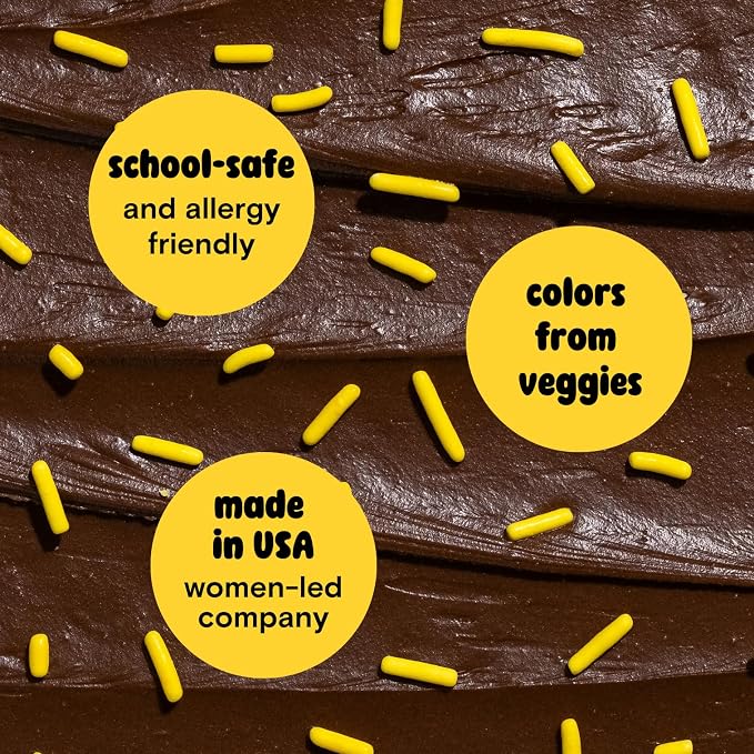 Softies and Crunchies Sprinkles by Supernatural (Sunny Yellow), Made in USA, No Artificial Dyes, Soy Free, Gluten Free, Vegan, 3oz