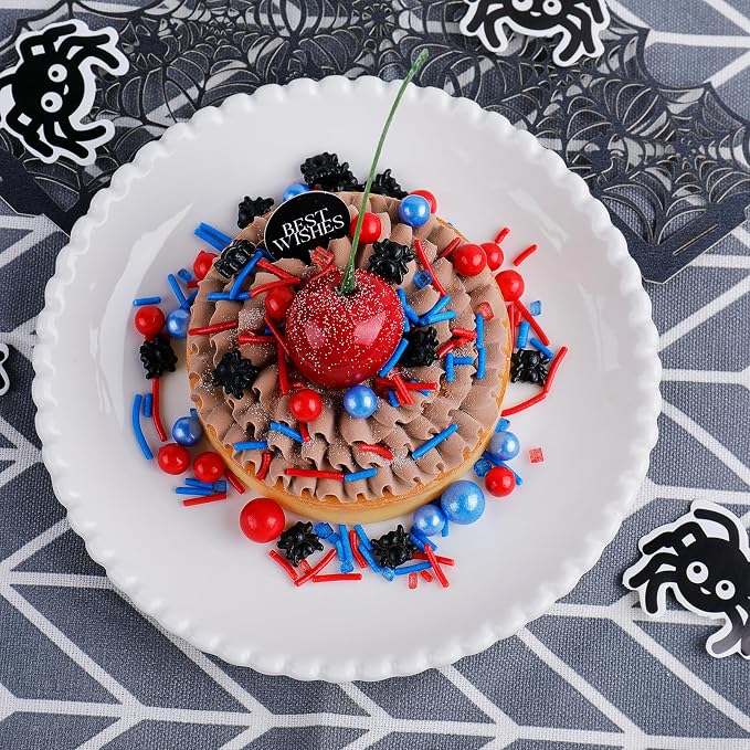Spiderman Sprinkles for Cake Decorating, 130g/4.6oz Edible Spiders and Pearl Sprinkles Mix, Red Blue Candy Pearls for Baking, Cookie Decorations and Cupcake Toppings, Children Birthday Party Supplies