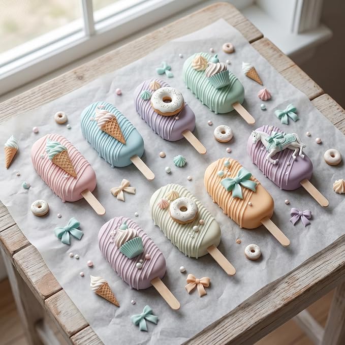 Carousel Horse Fondant Molds Ice Cream Doughnut Silicone Chocolate Molds for Cake Decorating Cupcake Topper Candy Gum Paste Polymer Clay