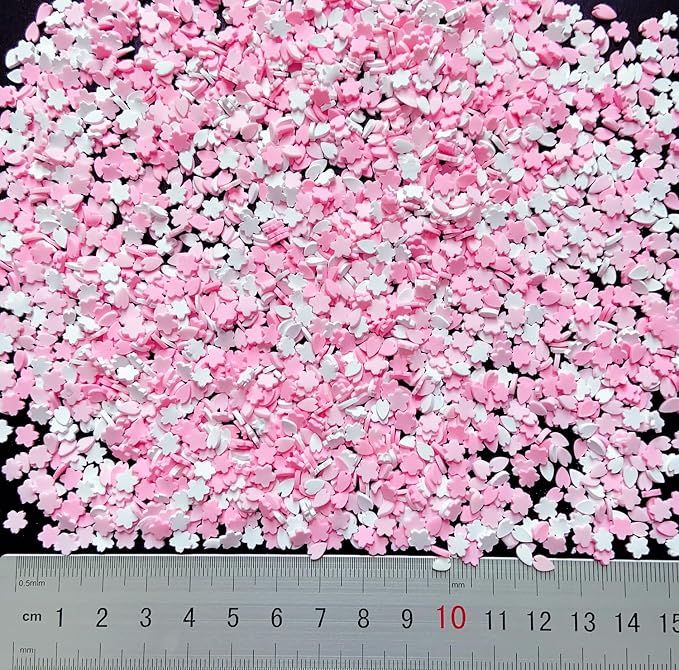 EHOPE 100G Fake Sprinkles Polymer Sprinkles Faux Sprinkles Resin Sprinkles Clay Sprinkles For Resin Fake Candy Sprinkles for Nail Art DIY Crafts Cake Phone Case (100G Pink cherry blossom)