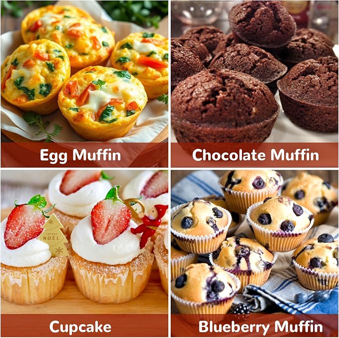 Air Fryer Silicone Egg Molds 2 Pcs Silicone Egg Bite Molds Air Fryer Muffin Pan for Baking Round Muffin Cupcake Pans Eggs Bite Maker Nonstick Airfryer Baking Mold Cake Pan for Tart Bread Hamburger Bun