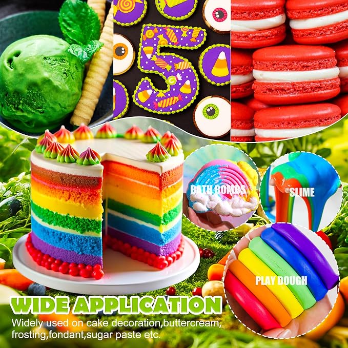 Natural Food Coloring, 10 Colors Bright Liquid Dye Free Food Coloring, Plant Based Food Colorings for Baking, DIY Cake Making, Cookie Decorating, Donut, Cream, Fondant, Candy & Baking Adult Hobby