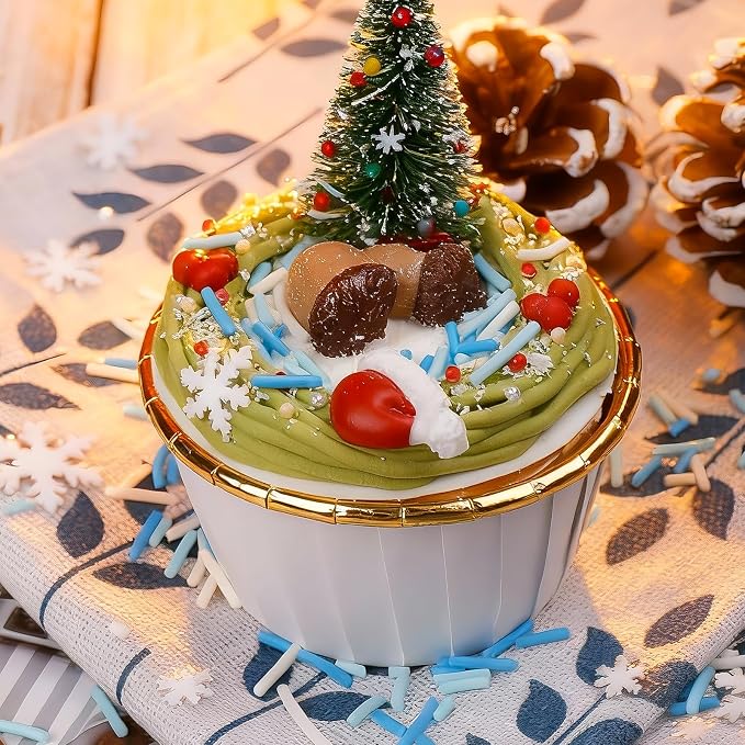 Frozen Winter Jimmies Sprinkles - Blue White Jimmies Mix for Cake Decorating, Edible Cookie Cupcake Decorations for Ice Princess Themed Baking & Holiday Party Treats