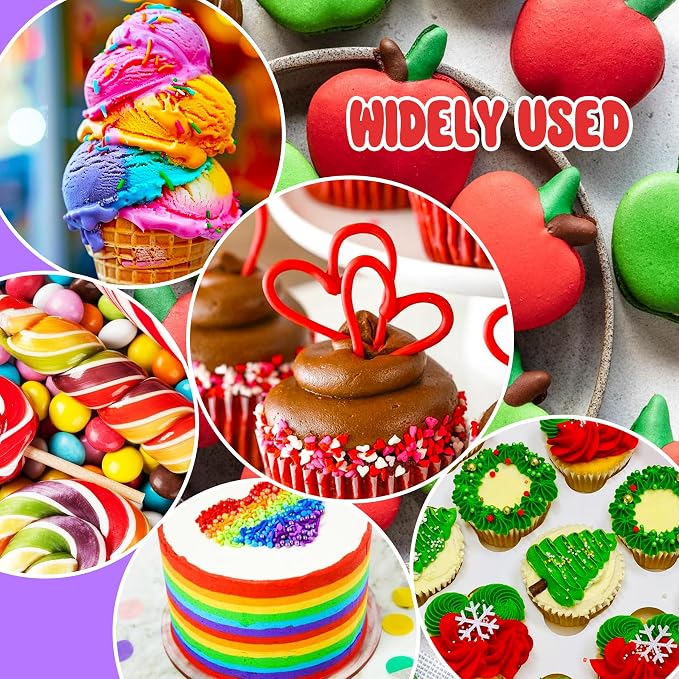 Gel Food Coloring - Rainbow Edible Gel Food Color Dye for Baking, Cake Decorating, Royal Icing, Cookie, Fondant, Macaron - 7 x 15g Food Grade Concentrated Food Coloring for Drinks, DIY Crafts