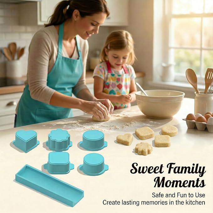 5 PCS Cake Pop Mold Set with 7.87-inch Tray, Heart Square Cloud Oval Round 3D Printed Cake Pop Cutter and Pusher, Baking Molds for Home Baking, Birthday Parties, Wedding Desserts