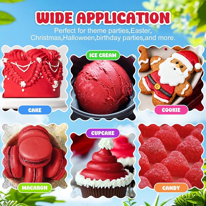 Natural Food Coloring - 2 fl.oz Plant-Based Liquid Food Coloring, Artificial Dye Free, All Nature Food Dye for Baking, Cake Decorating and Fondant, Organic Food Color for Icing, Frosting (Red)