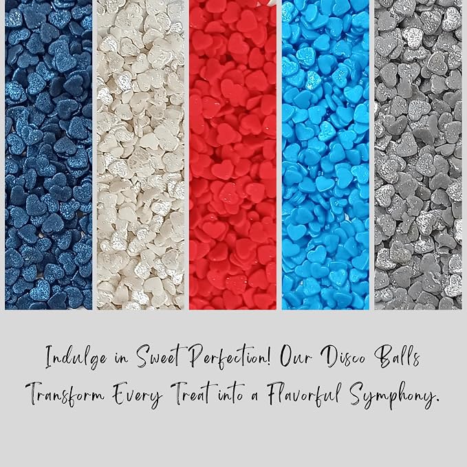 Confect Edible Sprinkles | Patriotic Mix Red, White, Blue & Silver Sprinkles For Cake & Cupcake Decorations | Vegan, Gluten-Free, Soy-Free, Dairy-Free, Palm Oil-Free- 5 Oz