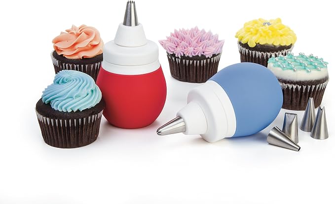 PrepWorks Decorating Kit - Complete Set for Cake, Cupcake, and Cookie Decorating with Piping Tips, Bags, and Accessories