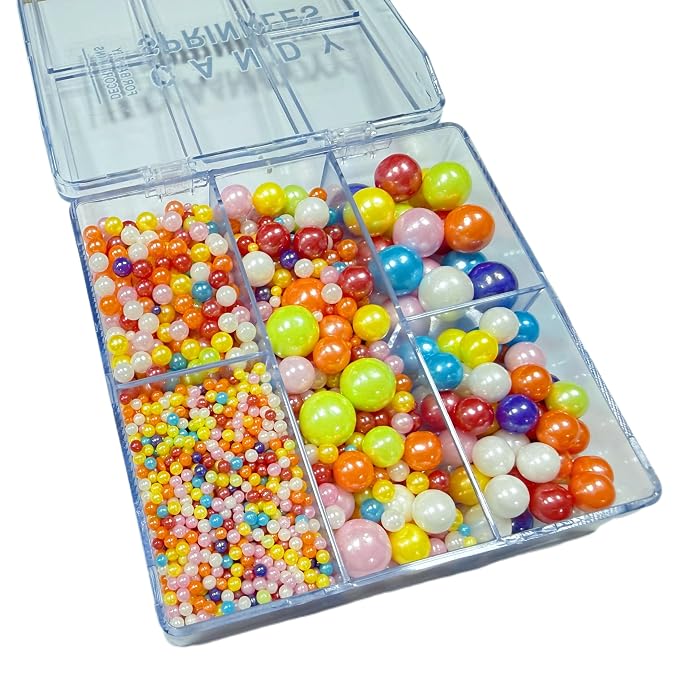 Sentovac Colorful Nonpareils Pearls Mixing Cake Sprinkles Cake and Cupcake Topper Decorations Sprinkles for Decorating Party Supplies