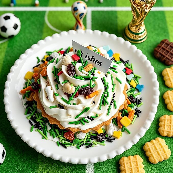 Soccer Sprinkles for Baking Edible, Sprinkles with Sugar Soccer, Trophy, Jersey, Grass, Perfect for Cake, Cupcake, Ice Cream, Cookies, Donuts Toppings
