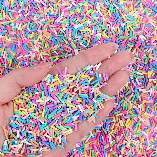 DIYASY 180g Fake Sprinkles, 6.35 oz Non-Edible Resin Sprinkles Faux Plastic Candy Sprinkle Polymer Clay Slices for Art DIY Crafts Phone Case (Multicolor A)