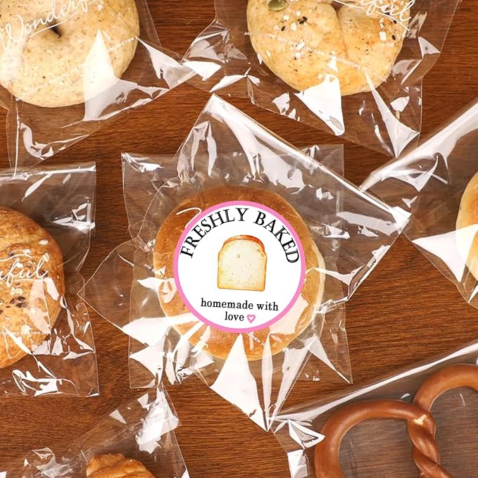 500 Pcs Homemade Bread Stickers 2 Inch Sourdough Bag Sticker Baking Labels for Gift Bakery Business Stickers Baked Goods Packing
