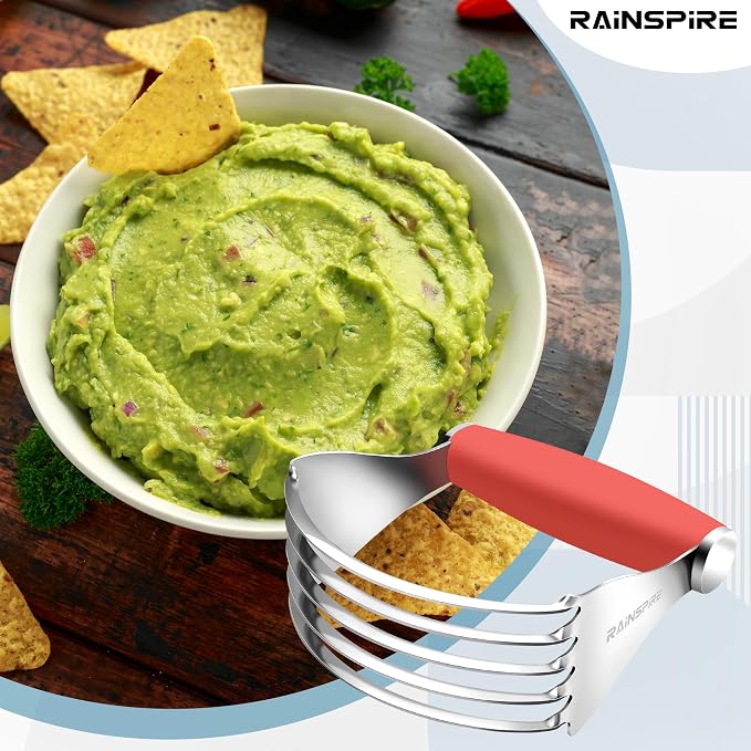 Rainspire XL Pastry Cutter For Baking, Heavy Duty Pastry Blender Stainless Steel, Thick Sharp Blades Dough Blender, Dough Cutter Butter Cutter Pastry for Easy Mixing, Dishwasher Safe, Coral