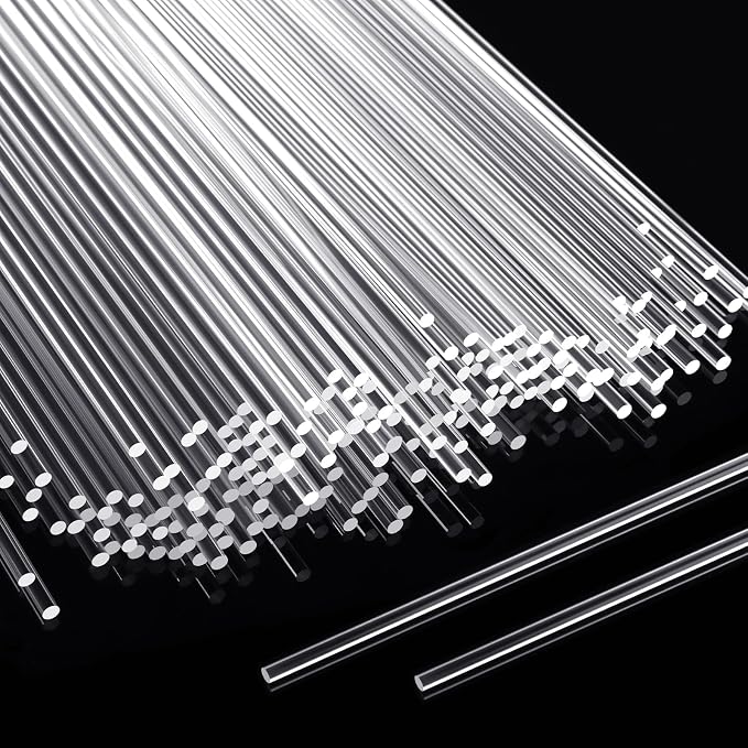 Zopeal 200 Pcs Acrylic Lollipop Sticks Clear Cake Pops Rods Cake Topper Candy Cupcake Treat Stick for Wedding Chocolate Cookie Dessert Handmade DIY Crafts Party Decor Gardening(10 x 0.12 Inches,Clear)