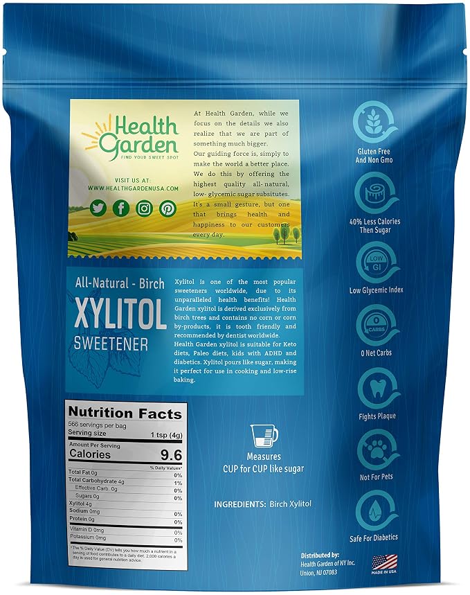 Health Garden Birch Xylitol Sweetener - Non GMO - Kosher - Made in the U.S.A. - Keto Friendly (5 lbs x 2)