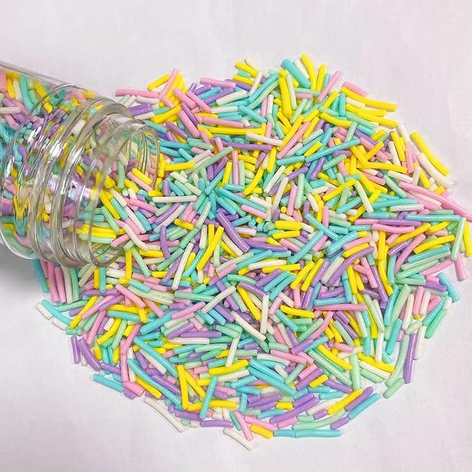Sentovac Easter Jimmies Sprinkles Edible for Cake Decorating Pastel Sprinkles Sugar Candy Cookie Cupcake Topper Ice Cream Baking Decorations Easter Vanlentine Christmas Supplies 3.53oz