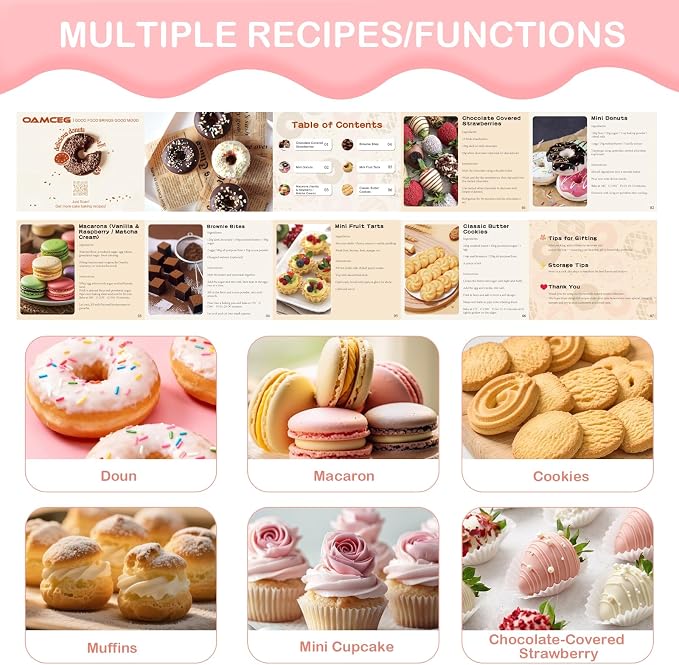 OAMCEG 48 Pack Cookie Boxes with Window, 12x8x2.5 Inch Bakery Treat Boxes for Christmas Holiday Gift Giving, Desserts, Donuts, Pastries-Pink