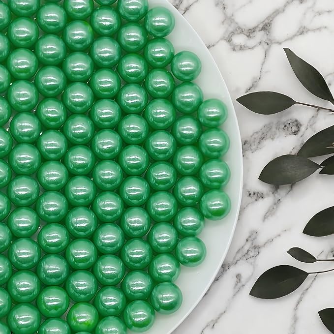 10mm Edible Dark Green Pearl Sugar Sprinkles Candy Mini Pearls Cake Decorations Cupcake Toppers Cookie Decorating Perfect for Wedding Party Valentine Halloween Christmas Supplies 3OZ