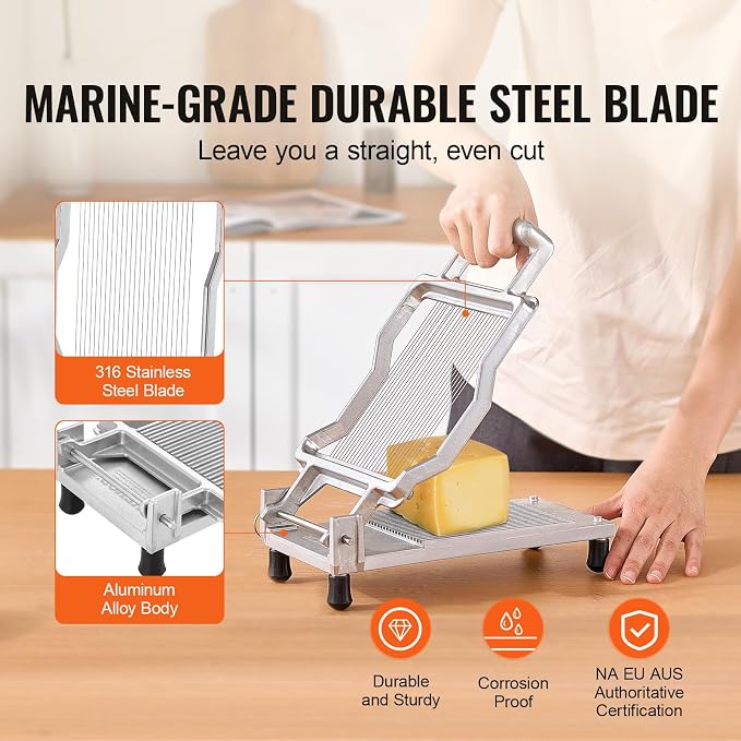 VEVOR Cheese Slicer, Butter Cutter with 0.2" Ultra-Thin Cheeser Butter Cutting Blade, Detachable Cheese Slicer Wire, Aluminum Alloy Commercial Cheese Cutter with 316 Stainless Steel Knife Wire