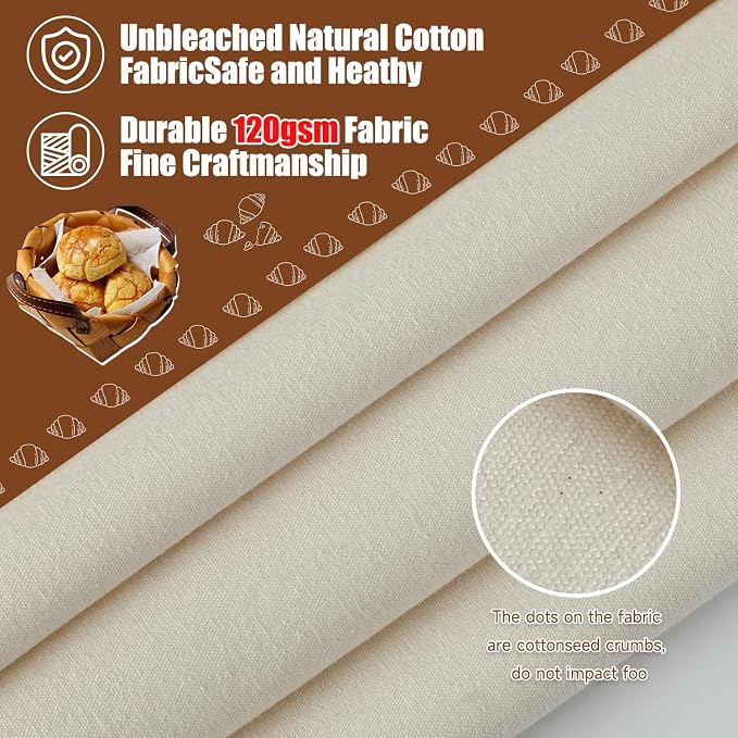 1 Pcs Thickened Bread Proofing Cloth for Baking Sourdough,28x28inch Bread Basket Flour Sack Towels for Dough, Baguettes, Loaves, Pastry, Homemade Bread
