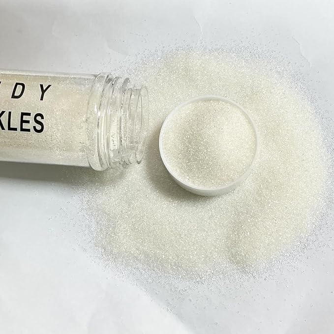 Edible White Sanding Sugar Sprinkles 142g/ 5.01oz Sprinkles for Cake Decorating Candy Baking Decorations Ice Cream Toppings and Cookie Decorating for Wedding Parties Valentines Halloween Christmas