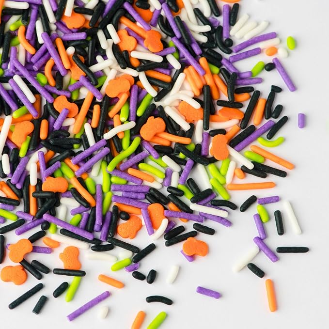 Sweets Indeed, Bulk Sprinkles, 1.3 pounds, Sprinkle Mix, Perfect for Cake Decorations, Baking Ice Cream Cookies Cupcake Topper (Mini Heart) (Halloween)