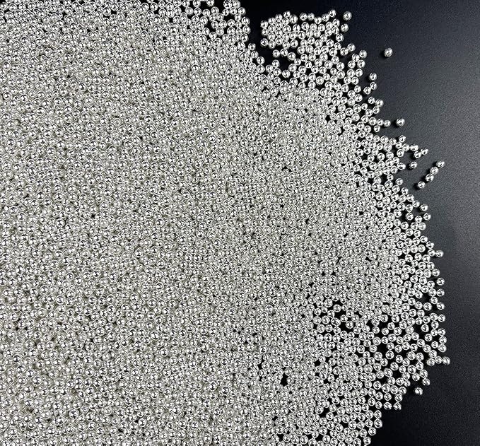 Sprinkles Pearl Sugar 2mm Candy 120g/ 4.2oz Baking Cake Decorations Cupcake Toppers Cookie Decorating Ice Cream Toppings Celebrations Shaker Jar Wedding Shower Party Christmas Supplies (Silver)