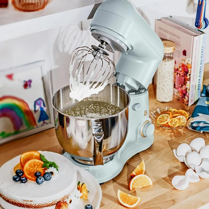 5.3 Qt Stand Mixer, 300W Electric Kitchen Mixer with 12 Speeds, Tilt Head Design, Stainless Steel Bowl, Dough Hook Whisk Beater Splash Guard (Hydrangea)
