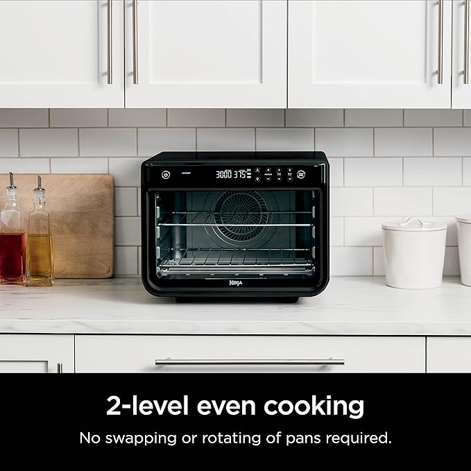 Ninja DT202BK Foodi 8-in-1 XL Pro Air Fry Oven, Large Countertop Convection Oven, Digital Toaster Oven, 1800 Watts, Black, 12 in. (Renewed)