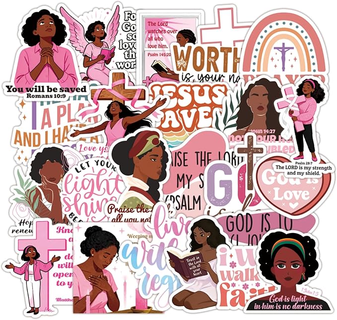 100 Pcs Christian Prayer Board Stickers, Jesus Sticker for Water Bottles Laptop Scrapbook Journaling Planner, Bible Study Vision Board Supplies Christian Easter Gifts
