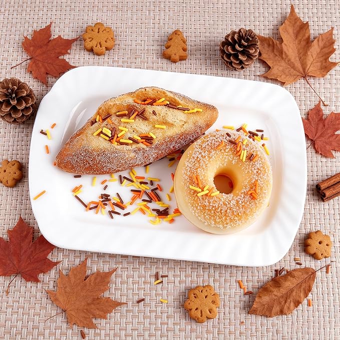 Thanksgiving Sprinkles, Edible Fall Jimmies Mix, Yellow Orange Brown, 4oz | Perfect for Baking Topping, Cupcakes, Cookies, Ice Cream & Cake Decorating, Halloweeen Autumn Harvest Holiday Party Supplies