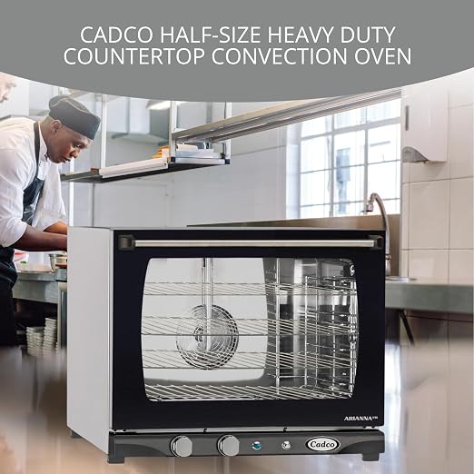 Cadco XAF-133 Heavy-Duty Countertop Convection Oven with Manual Controls & Humidity, Stainless Steel, NSF, 208-240v, For Commercial Use, 125 lbs.