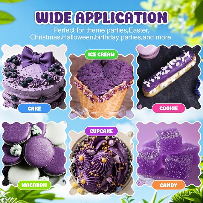 Natural Food Coloring - 2 fl.oz Plant-Based Liquid Food Coloring, Artificial Dye Free, All Nature Food Dye for Baking, Cake Decorating and Fondant, Organic Food Color for Icing, Frosting (Purple)