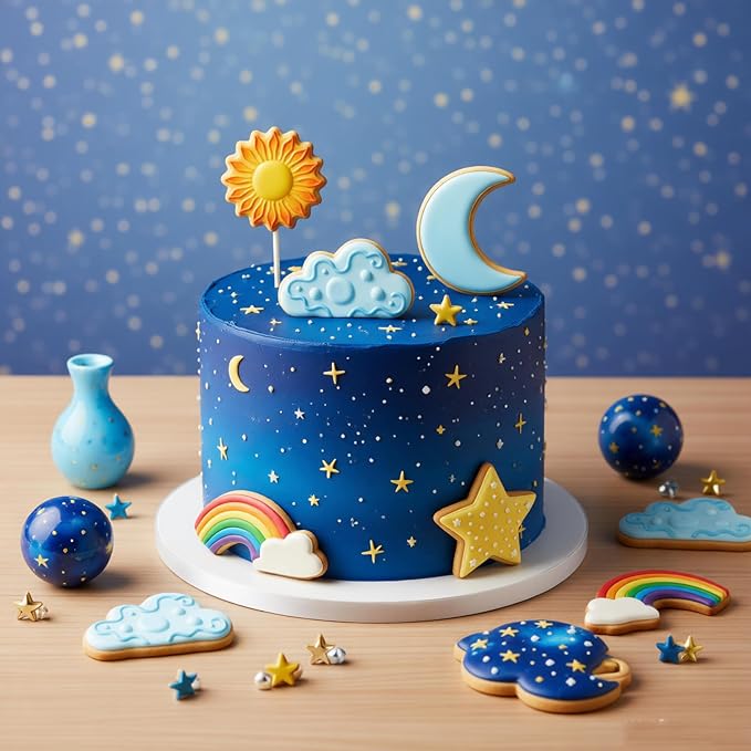 5Pcs Star, Moon, Sun, Rainbow and Cloud Cookie Cutters,Stainless Steel Cute Cookie Cutters,for Baking Pastry Cupcake Party Birthday Cake Decorations (5PCS)