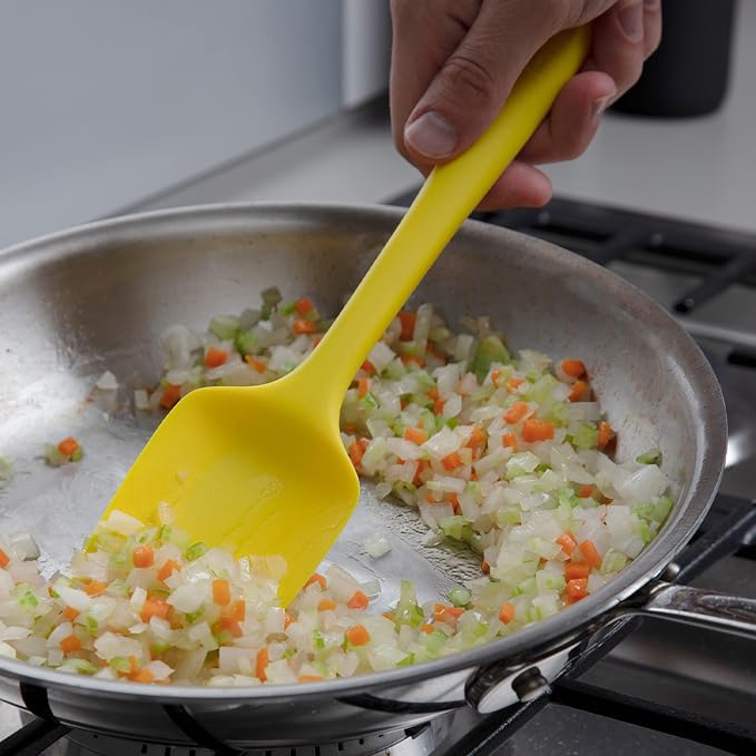 GIR: Get It Right Mini Spoonula Silicone Spatula - 8-Inch Slate - Heat-Resistant Up to 425°F - Non-Stick Seamless Food Grade Silicone - Scraper for Mixing, Baking & Serving