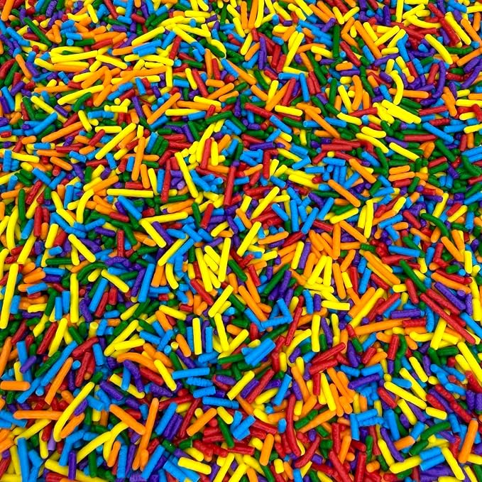 Manvscakes Sprinkles- Edible Cake and Cupcake Sprinkles with Assorted Shapes and Sizes for Parties, Metallic Sprinkle Mix for Cookies, Ice Cream, Cake and Cupcake Decorating, 4 oz (Rainbow multi)