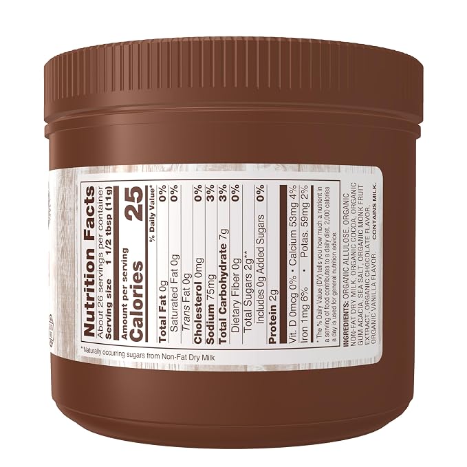 NOW Foods, Organic Cocoa Lovers™ Slender Hot Cocoa, No Sugar Added, Certified Non-GMO, Kosher, 10-Ounce