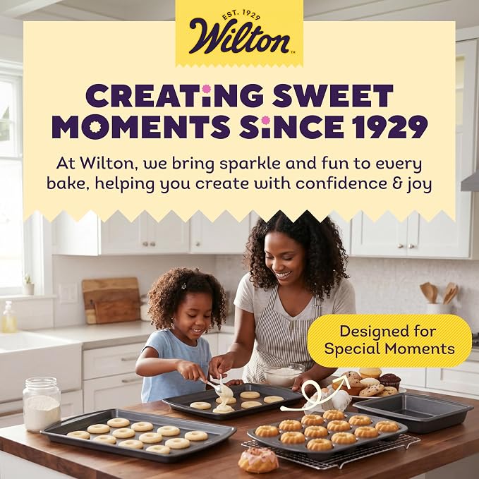 Wilton Gold Non-Stick Bakeware Mini Loaf - Baking Pan for Mini Banana Breads, Cakes & More - Made Without PFAS - Offers Even Heat Distribution & Hassle-Free Cleaning - 15 x 10 x 1.6 Inch, 8 Cavity