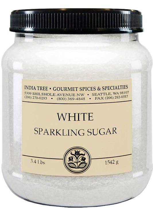 India Tree White Sparkling Sugar, 3.4 lb Canister, Granules
