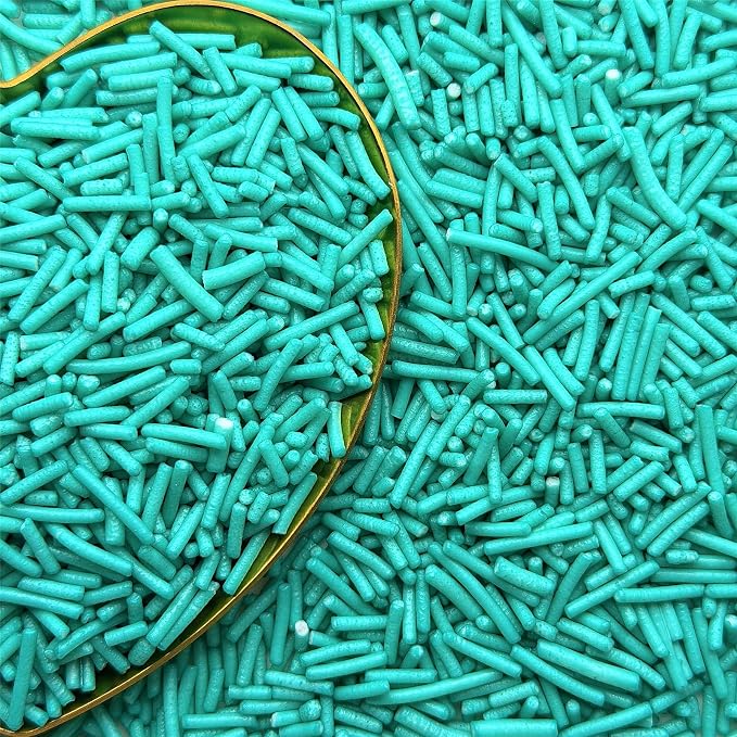 CandiJumpin Teal Jimmy Sprinkles, Teal Sprinkles for Cake Decorating Edible Cake Jimmies Edible Crunchy Jimmies Ice Cream Toppings, Baby Shower Party Wedding Christmas Supplies 3 OZ