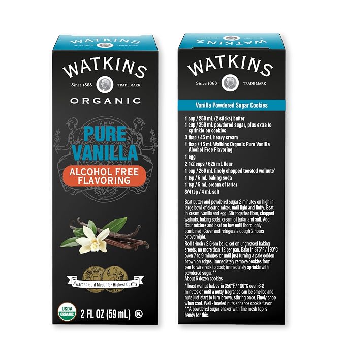 Watkins Organic Pure Vanilla Alcohol Free Flavoring, 2 Fl. Oz (Pack of 1)