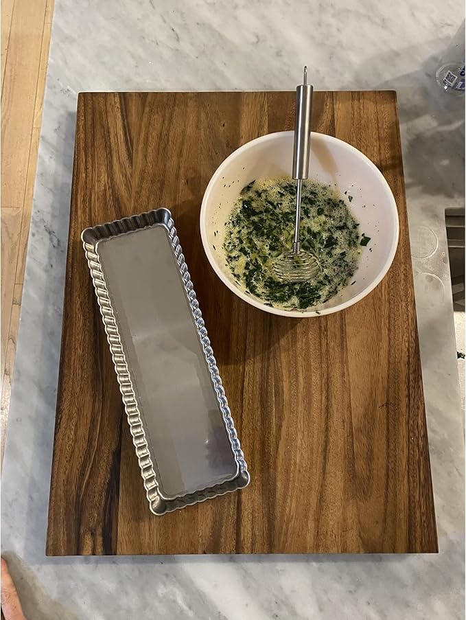 Fox Run 44531 Rectangular Tart Pan, 14.1 x 4.7 x 1 inch, Silver Stainless Steel with Removable Bottom, Large