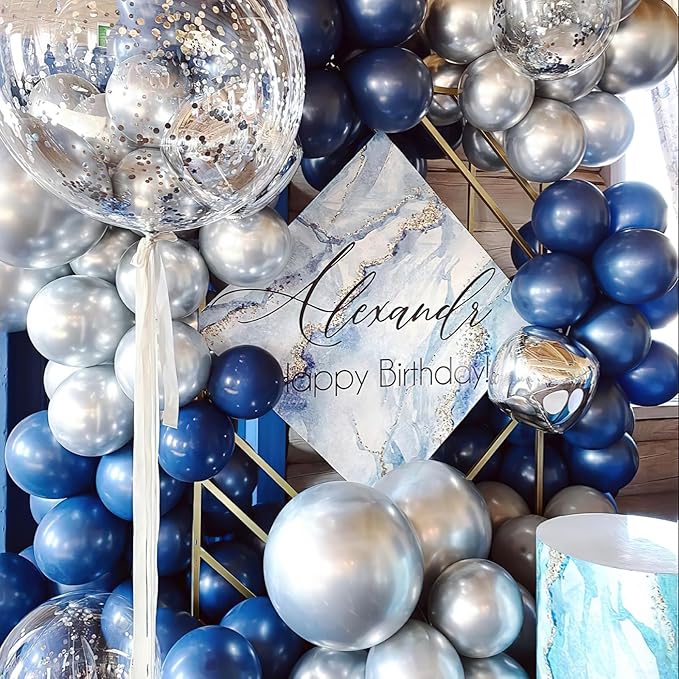 PartyWoo Navy Blue Balloons 100pcs Different Sizes of 36 18 12 10 5 Inch Dark Blue Balloon Arch Kit Garland for Graduation Wedding Sports Baby Shower Birthday Bachelorette Party Decorations Blue-Z90